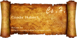 Csada Hubert névjegykártya